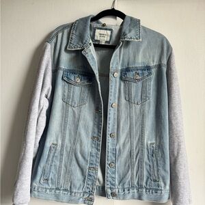 Denim Jacket with Gray Sleeves